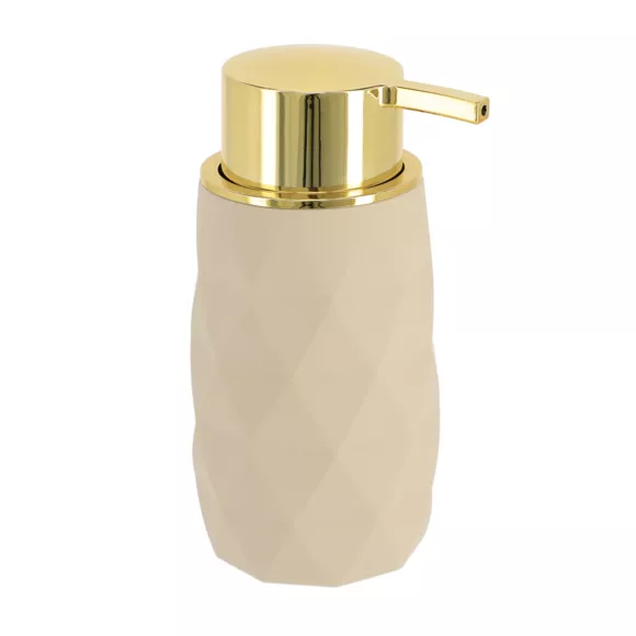 SET GOBELET DISTRIBUTEUR A SAVON ET PORTE SAVON ABS + RUBBER - BEIGE