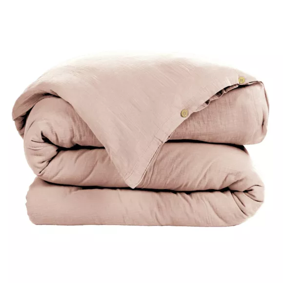 Funda Nórdica en gasa de algodón (140 cm) Gaïa Rosa palo 2