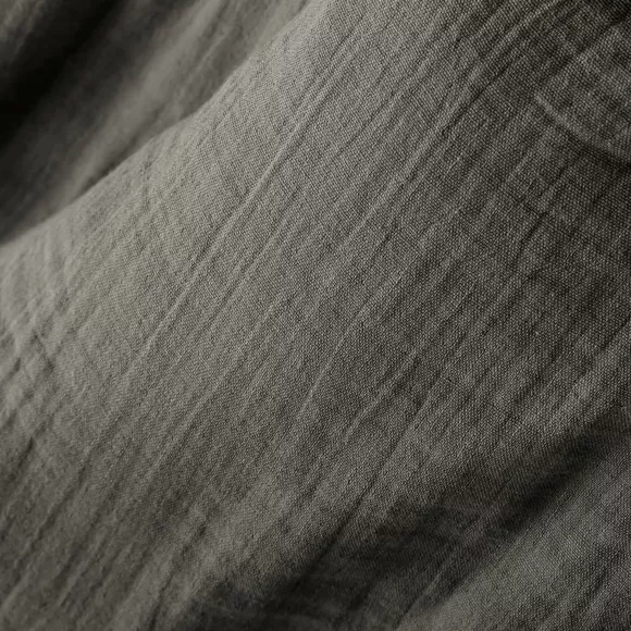 Lot de 3 serviettes gaze de coton Gaïa Gris granit