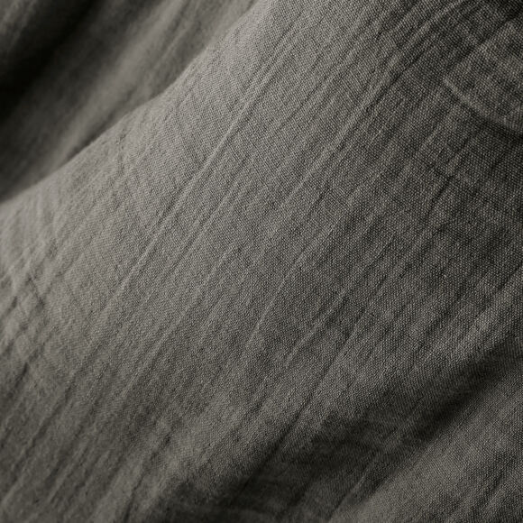 Bedloper katoengaas (150 x 150 cm) Gaïa Granietgrijs 2