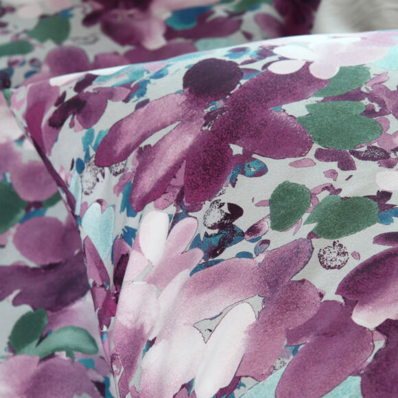 Federa cuscino letto quadrata percalle di cotone (63 x 63 cm) Pervenche Viola parma