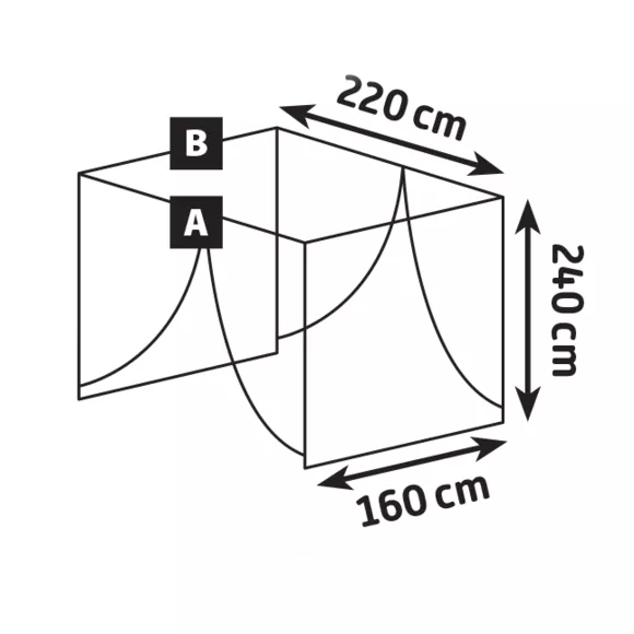 Dosel mosquitera para cama matrimonial (H240 cm) Lio Blanco