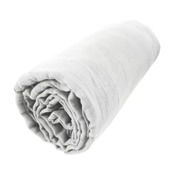 Drap housse gaze de coton (90 x 200 cm) Gaïa Gris nuage