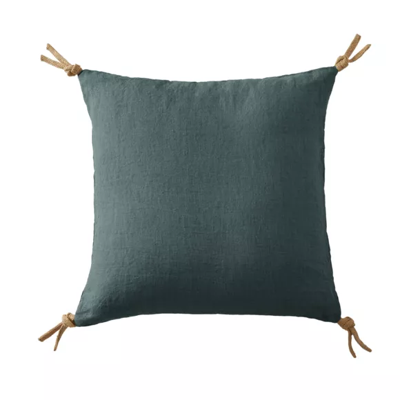 Cojín cuadrado lino lavado (45 cm) Louise Gris pizarra