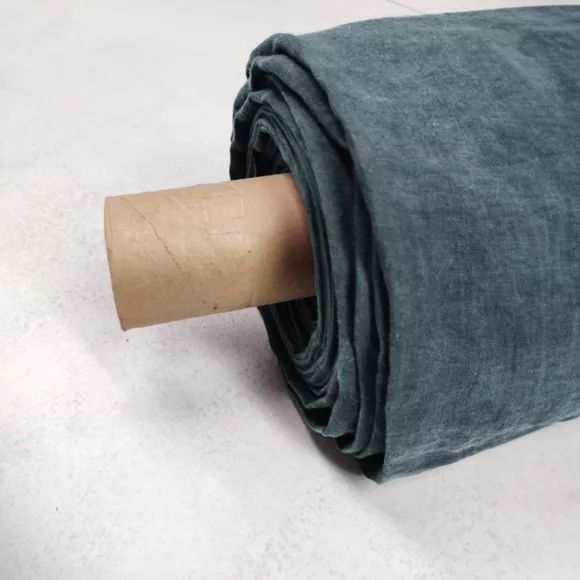 Drap plat lin lavé (240 cm) Louise Gris ardoise 3