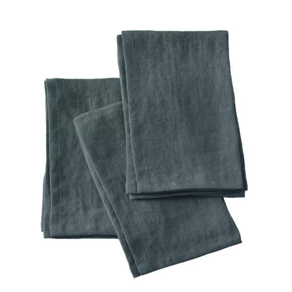 Set van 3 servetten gewassen linnen Louise Leigrijs