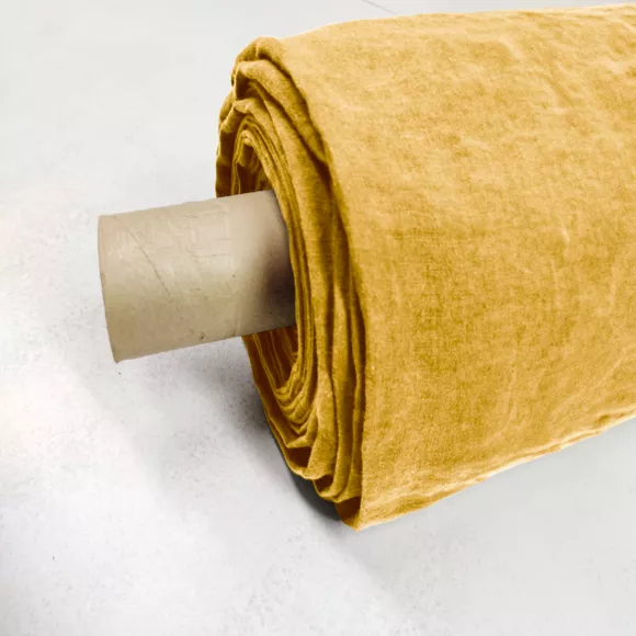 Tovaglia rettangolare lino lavato (L250 cm) Louise Giallo senape
