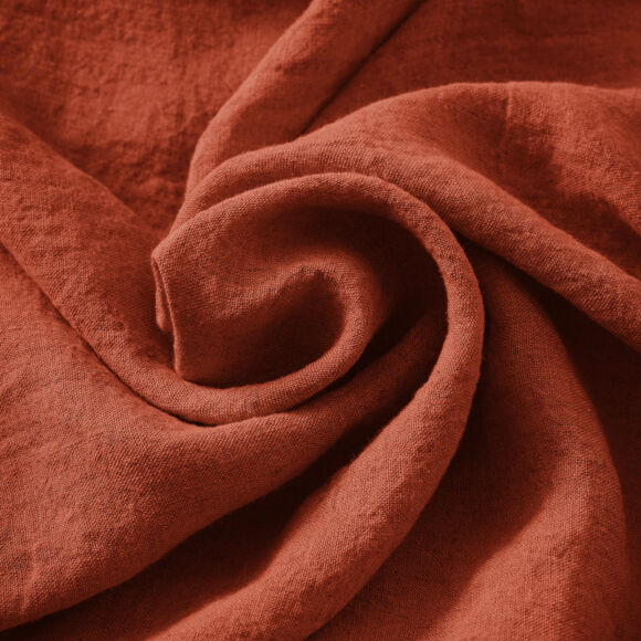 Mantel rectangular lino lavado (L350 cm) Louise Terracota