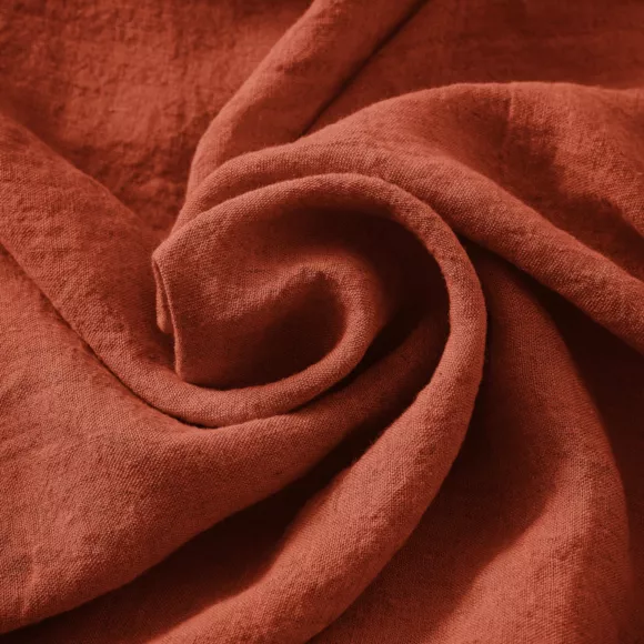 Mantel rectangular lino lavado (L350 cm) Louise Terracota