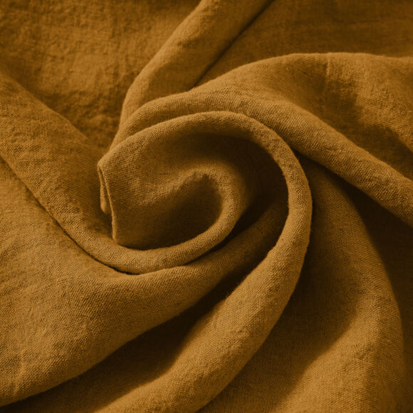 Tafelkleed rechthoekig gewassen linnen (L350 cm) Louise Karamel