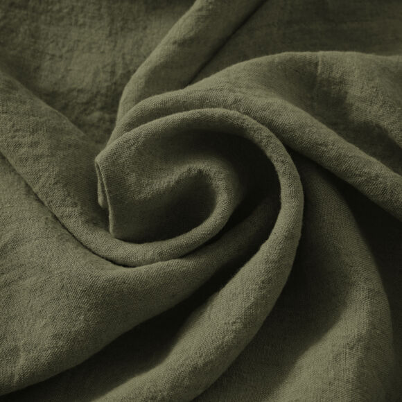 Cojín cuadrado lino lavado (45 cm) Louise Verde romero