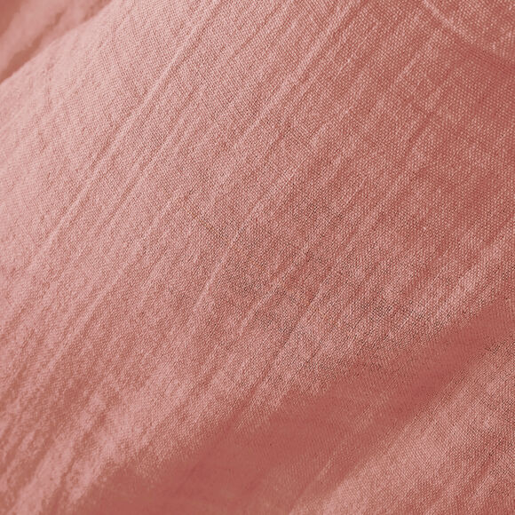 Taie d'oreiller carrée gaze de coton (80 x 80 cm) Gaïa Rose pêche