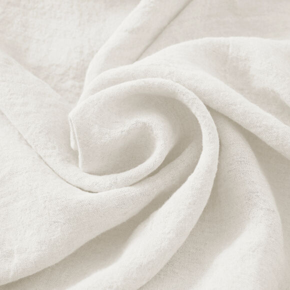 Funda de almohada cuadrada en lino lavado (60 cm) Louise Blanco 2