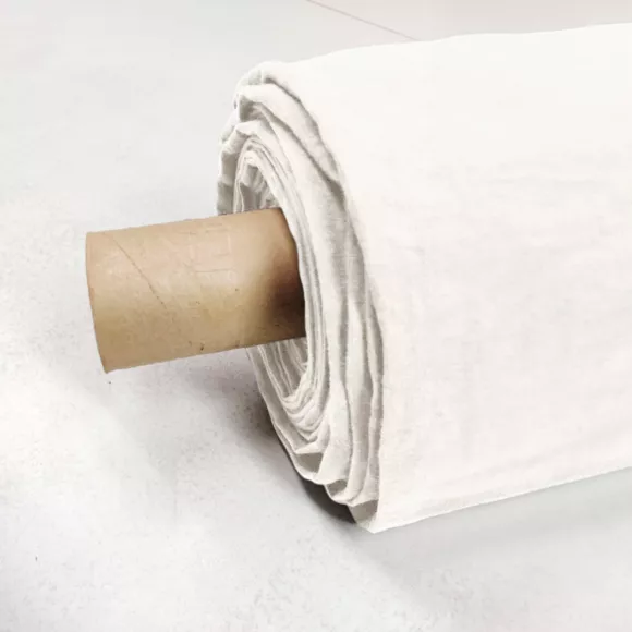 Boxspring hoes gewassen linnen (160 x 200 cm) Louise Wit