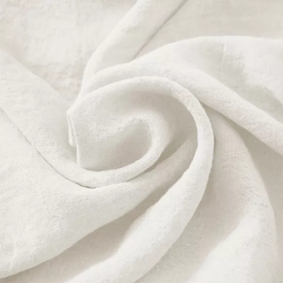 Drap housse lin lavé (180 cm) Louise Blanc 3