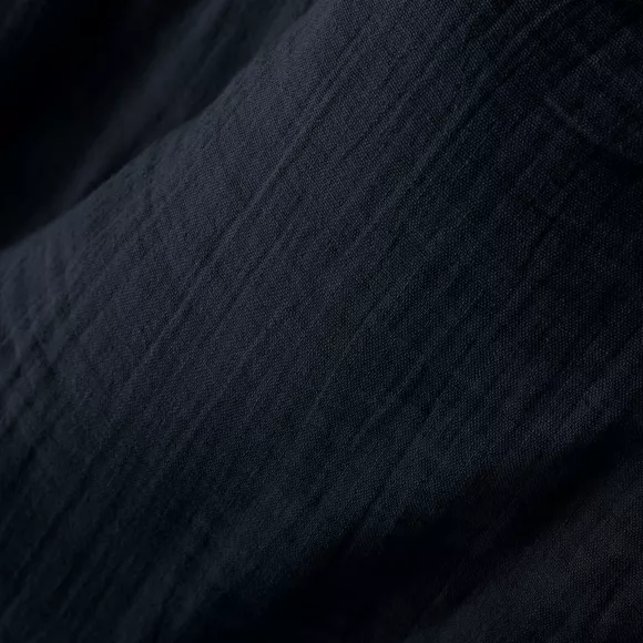 Federa per cuscino letto quadrata in garza di cotone (80 x 80 cm) Gaia Blu notte