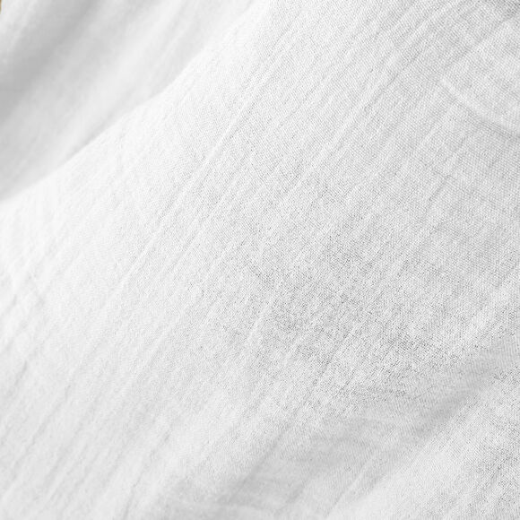 Funda de almohada cuadrada de gasa de algodón (80 x 80 cm) Gaïa Blanco chantilly