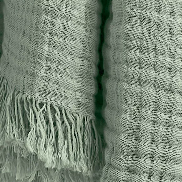 Plaid Katoengaas (130 x 160 cm) Gaïa Eucalyptus groen