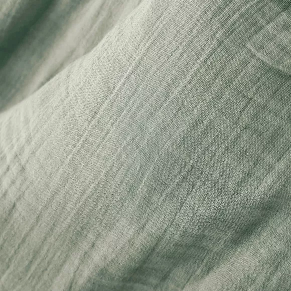 Runner letto in garza di cotone (90 x 200 cm) Gaia Verde eucalipto