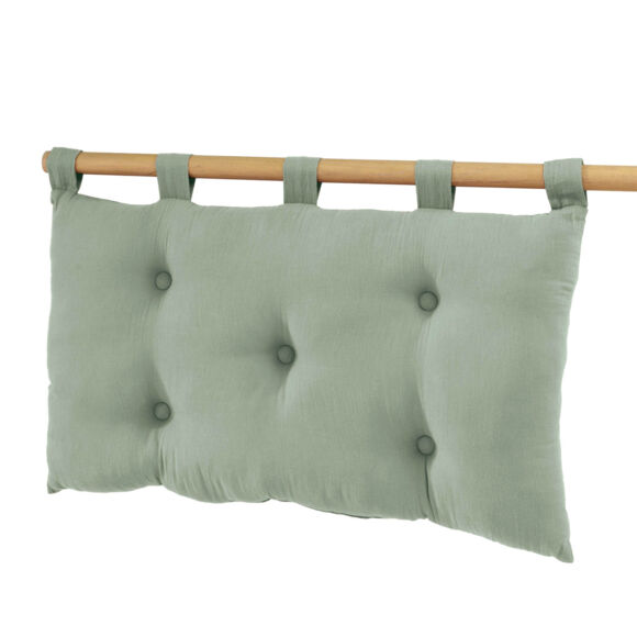 Cabecero de cama de gasa de algodón (80 x 50 cm) Gaïa Verde eucalipto