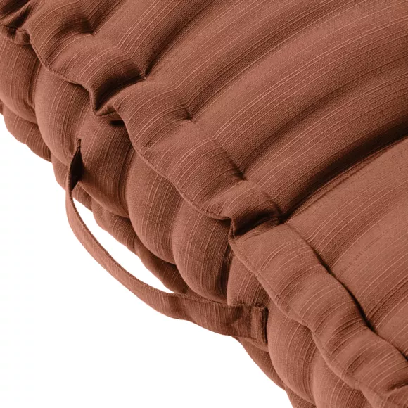 EM - Lot Matelas palette + 2 dossiers Polyester uni SUNSET Terracotta