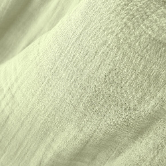 Rideau gaze de coton ajustable (180 x max 300 cm) Gaïa Vert tilleul