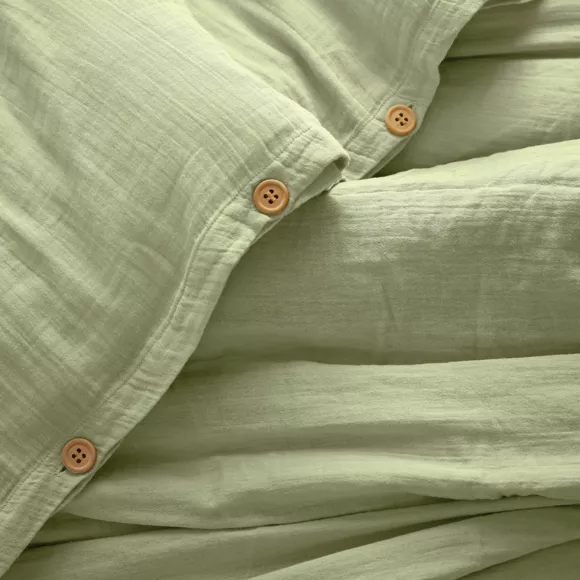 Housse de couette gaze de coton (140 cm) Gaïa Vert tilleul 2