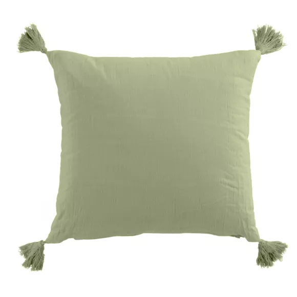 Cuscino quadrato garza di cotone (40 cm) Gaïa Verde tiglio 3
