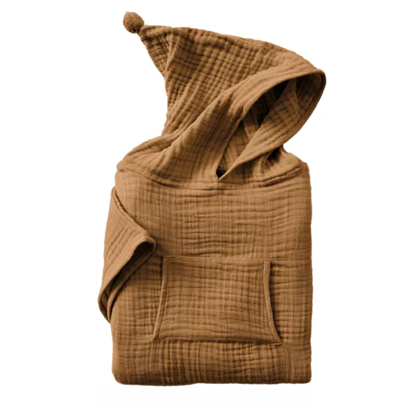Poncho de baño para niños en gasa de algodón 6/10 años Gaïa Camel