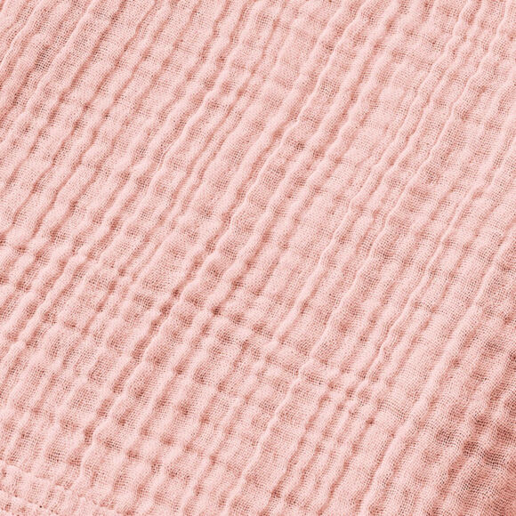 Serviette de bain gaze de coton (90 x 150 cm) Gaïa Rose pêche