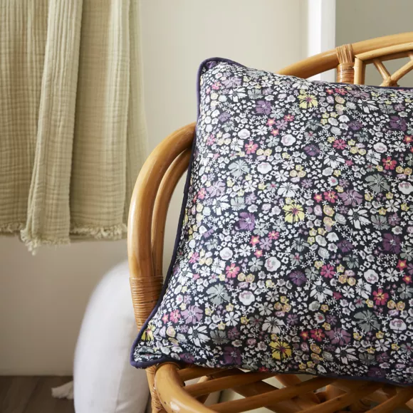 Coussin carré gaze de coton (45 x 45 cm) Elya Violet
