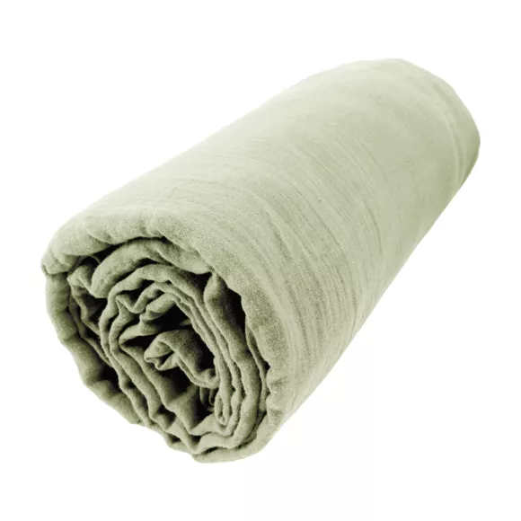Lenzuolo con angoli garza di cotone (90 cm) Gaïa Verde tiglio 3