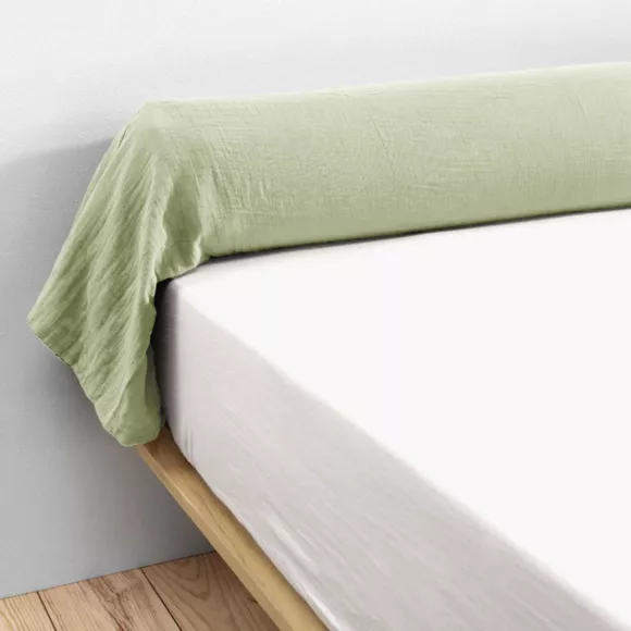 Federa cuscino a rullo garza di cotone (L185 cm) Gaïa Verde tiglio 3