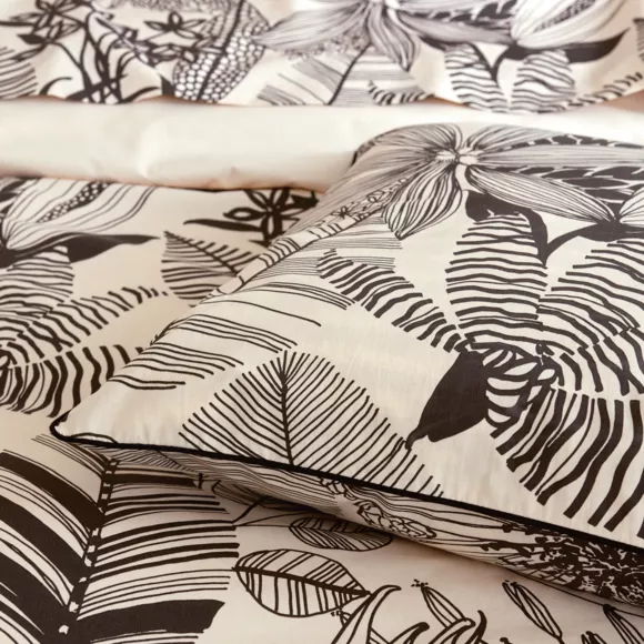 Funda nórdica en percal de algodón (240 x 220 cm) Alba Negro