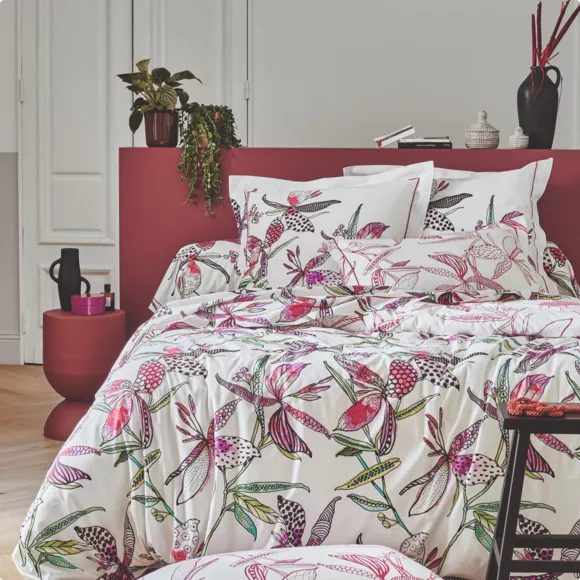 Funda de almohada rectangular en algodón (50 x 70 cm) Pénélope Rosa