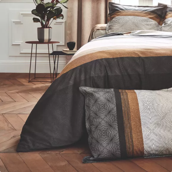 Funda nórdica en satin de algodón (240 x 220 cm) Tiago Negro