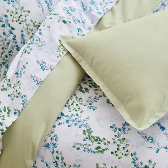 Funda nórdica en satin de algodón (240 x 220 cm) Angèle Verde lima