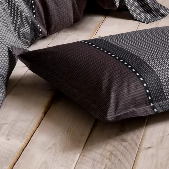 Taie de traversin satin de coton (L200 cm) Enzo Noire