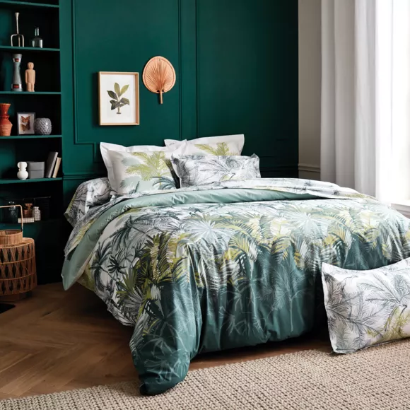 Funda de almohada rectangular en percal de algodón (50 x 70 cm) Trinidad Mousson Verde