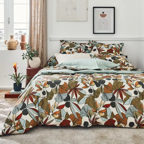 Funda de almohada rectangular en percal de algodón (50 x 70 cm) Cascade Multicolor