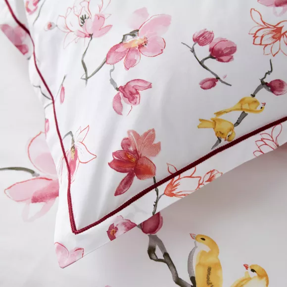 Funda de almohada cuadrada en percal de algodón (65 x 65 cm) Elisa Rosa