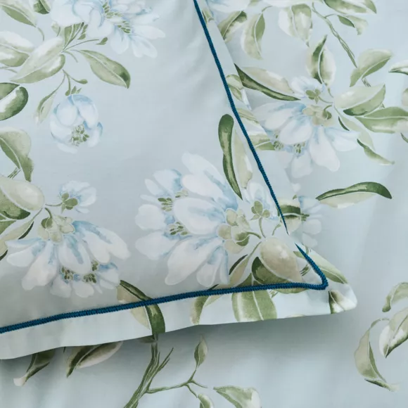Funda de almohada rectangular en percal de algodón (50 x 70 cm) Eléna Nil Verde