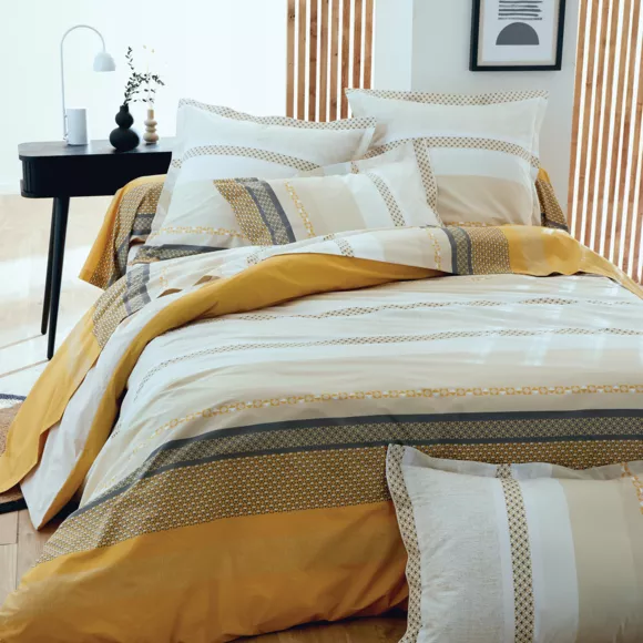 Funda de almohada rectangular en percal de algodón (50 x 70 cm) Marlow Amarillo