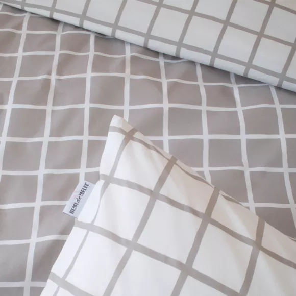 Housse de couette percale de coton (200 x 200 cm) Max Grise