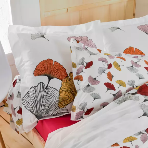 Housse de couette percale de coton (260 cm) Ginkgo Multicolore