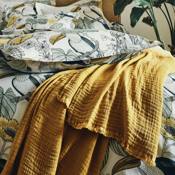 Housse de couette coton lavé (260 cm) Toco Verte