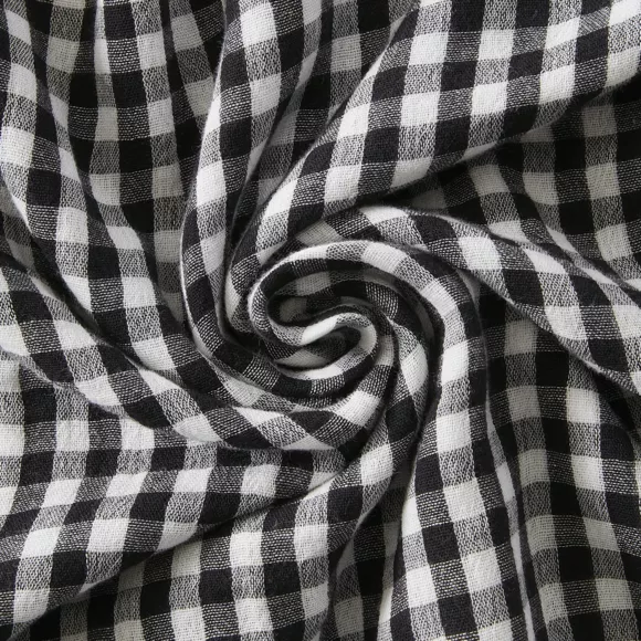 Cojín rectangular en gasa de algodón (40 x 60 cm) Vickie Negro