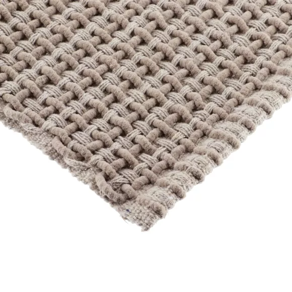 TAPIS POLYESTER/COTON TRESSE 50X120 CM - TAUPE