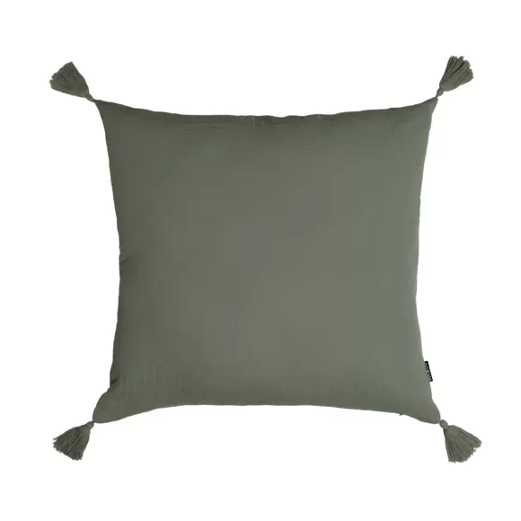 Cuscino quadrato in garza di cotone (60 x 60 cm) Gaia Verde rosmarino