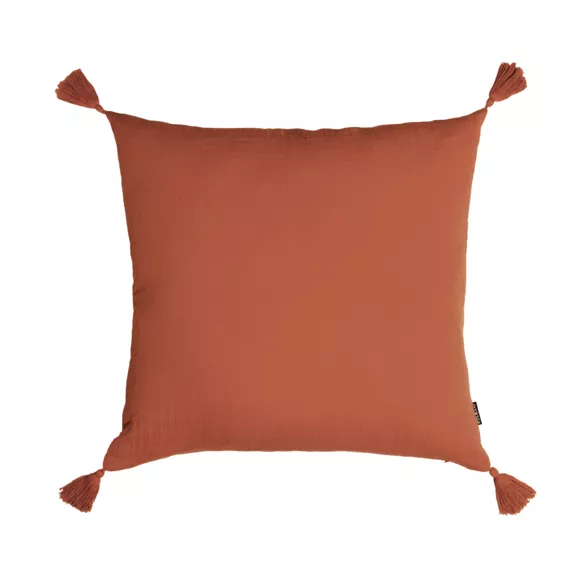 Cuscino quadrato in garza di cotone (60 x 60 cm) Gaia Terracotta
